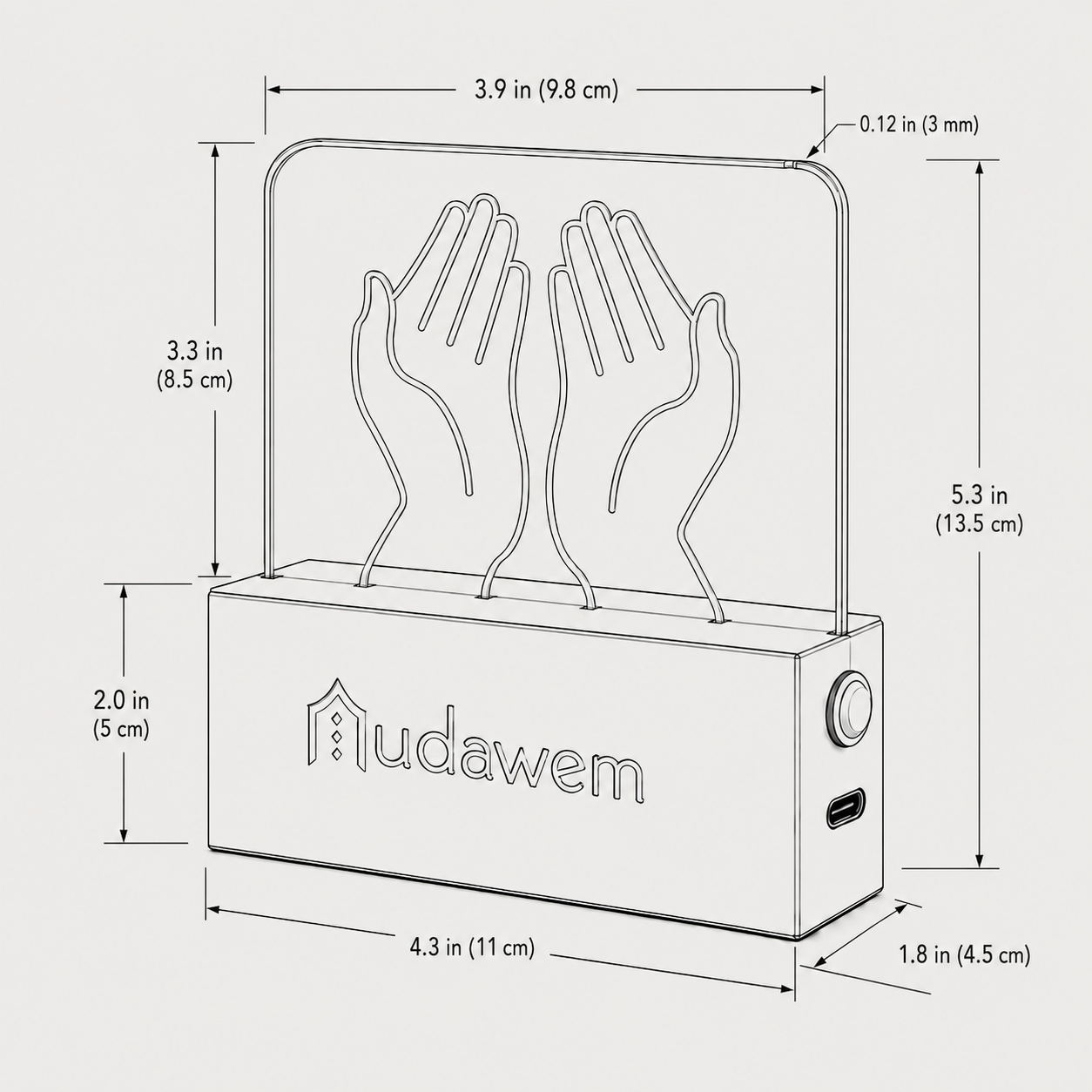 Mudawem sign dimensions